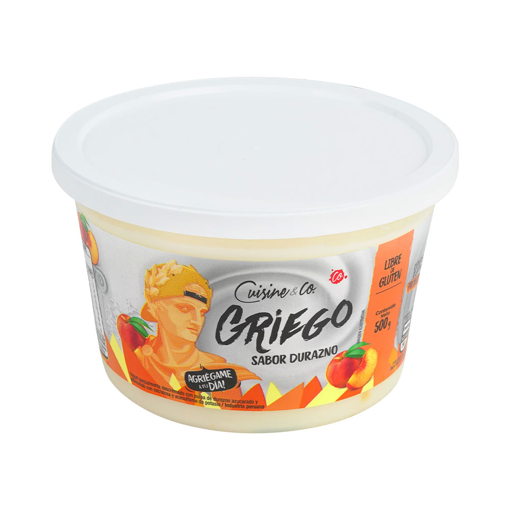 Yogurt Griego Cuisine & Co Sabor Durazno 500g