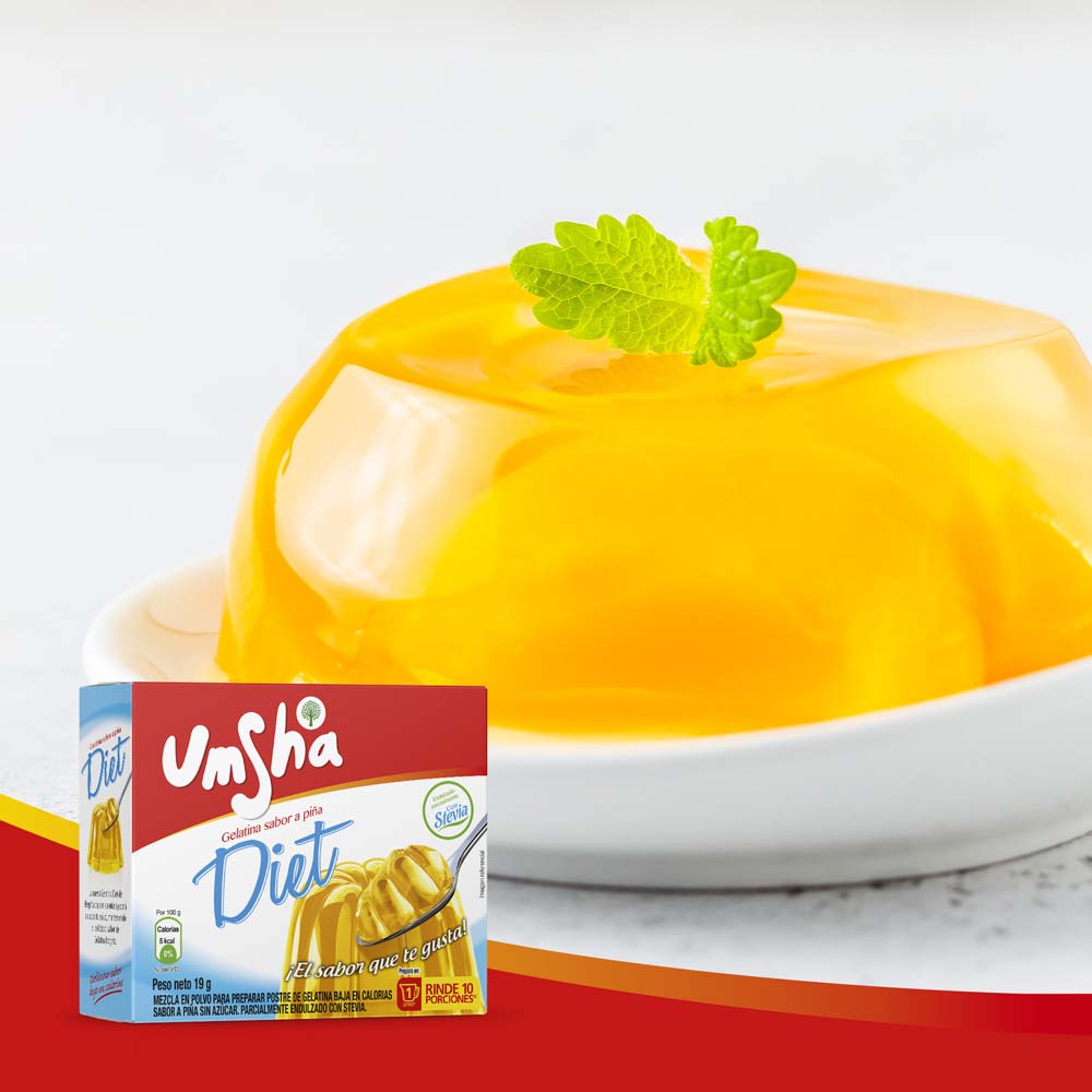 Gelatina Umsha Diet Sabor Piña 19g MetroApp