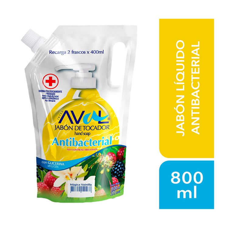 Jabón Líquido Antibacterial Aval Mágica Vainilla 800ml - MetroApp