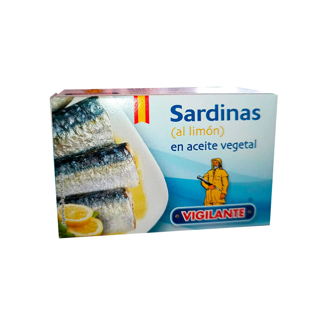 Sardinas al Limón en Aceite Vegetal Vigilante 120g