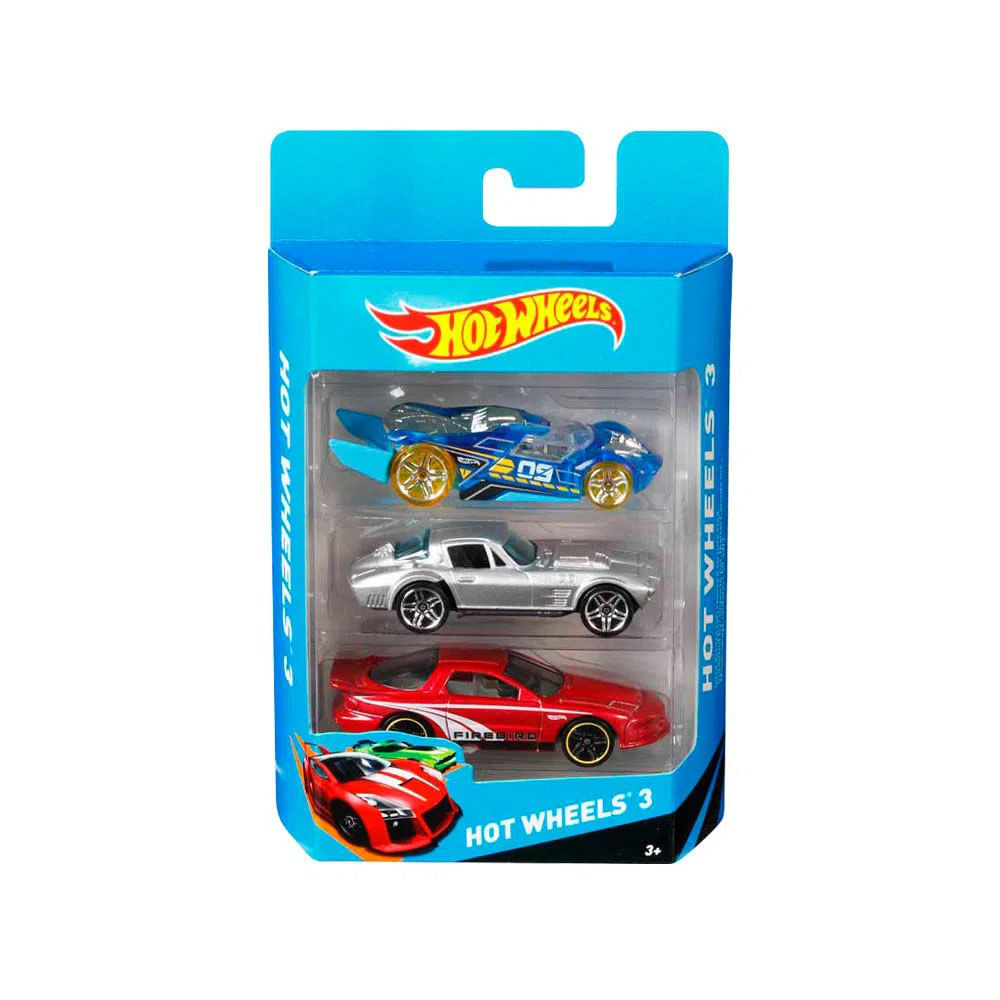 Auto de Carrera Hot Wheels 1:64 3 Piezas Surtido