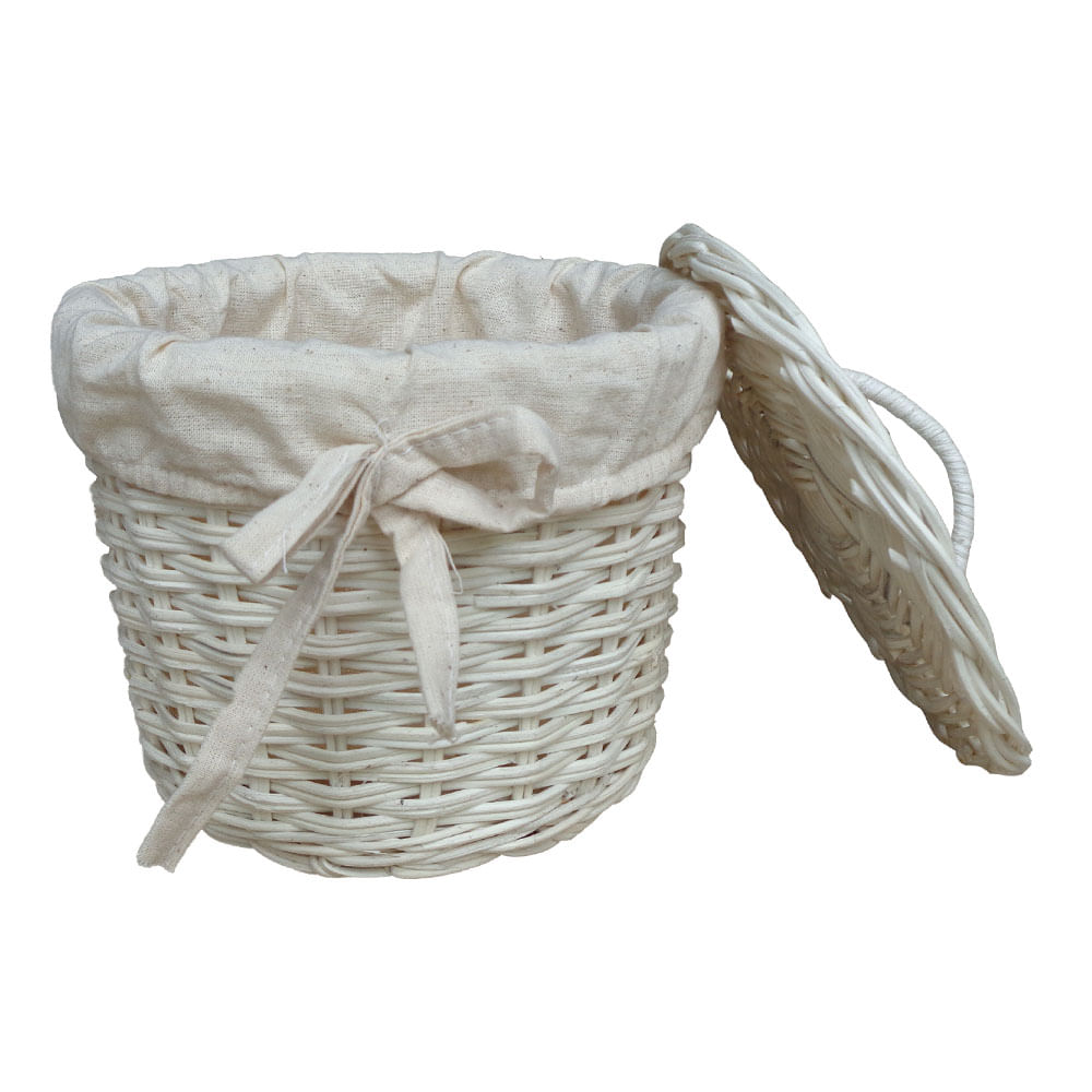 Canasto Portarrollo Krea Baño con Tela