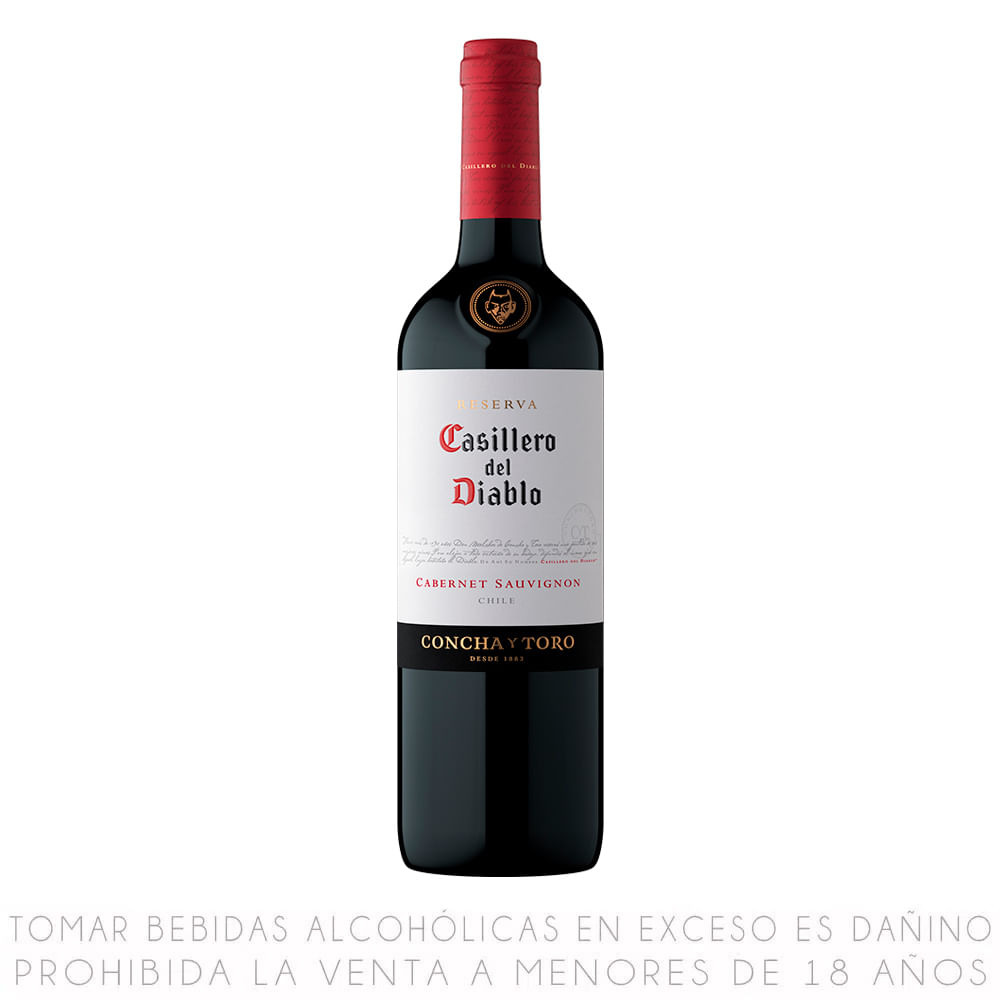 Vino Tinto Cabernet Sauvignon Casillero del Diablo Reserva Botella 750ml