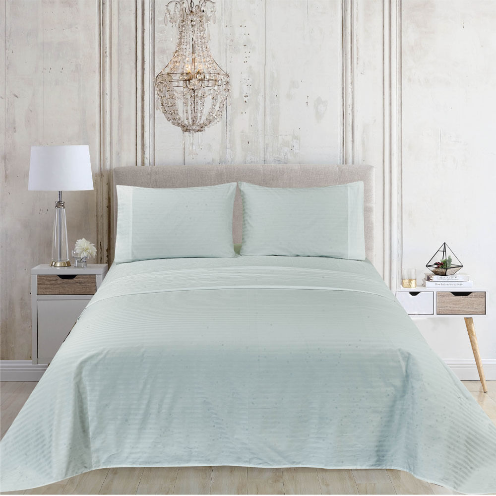 Juego de Sábanas Krea King Plaza Lisa Algodón Blanco