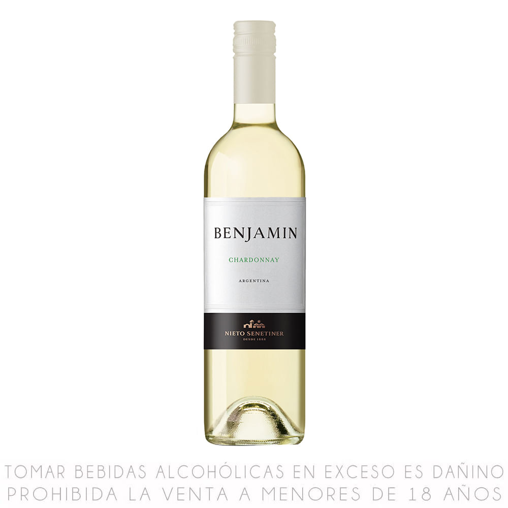 Vino Blanco Chardonnay Benjamín Nieto Senetiner Botella 750ml