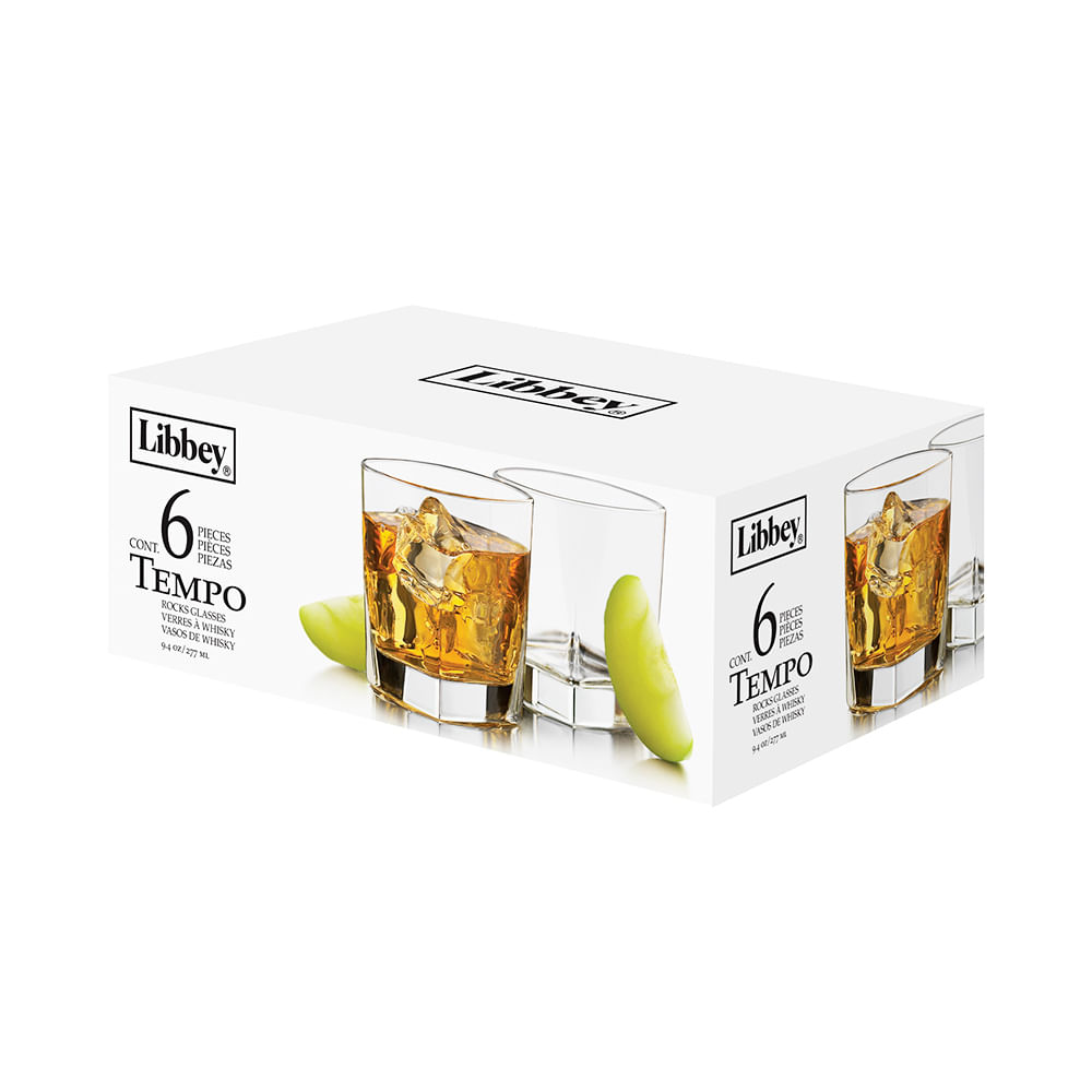 Vasos de Whisky Libbey Tempo 6 Piezas 277 ml. / 9.4 Oz.