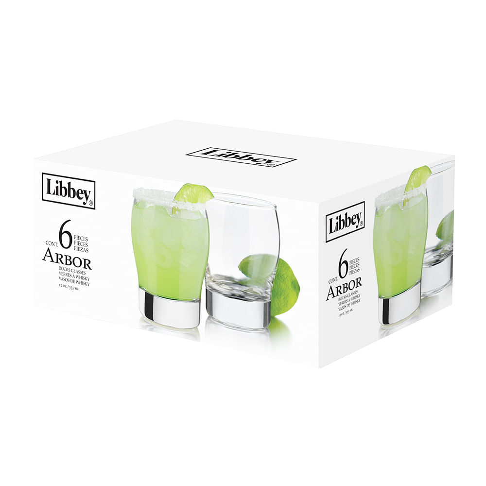 Vasos de Whisky Libbey Arbor 6 Piezas 355 ml