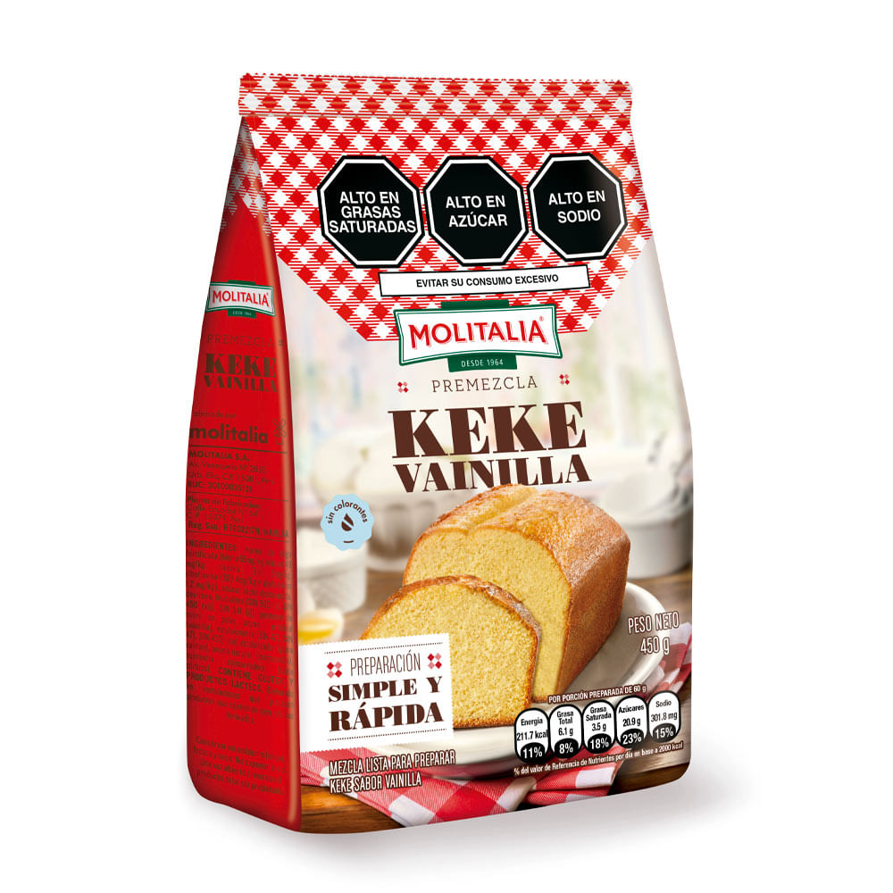 Premezcla Keke de Vainilla Molitalia 450g
