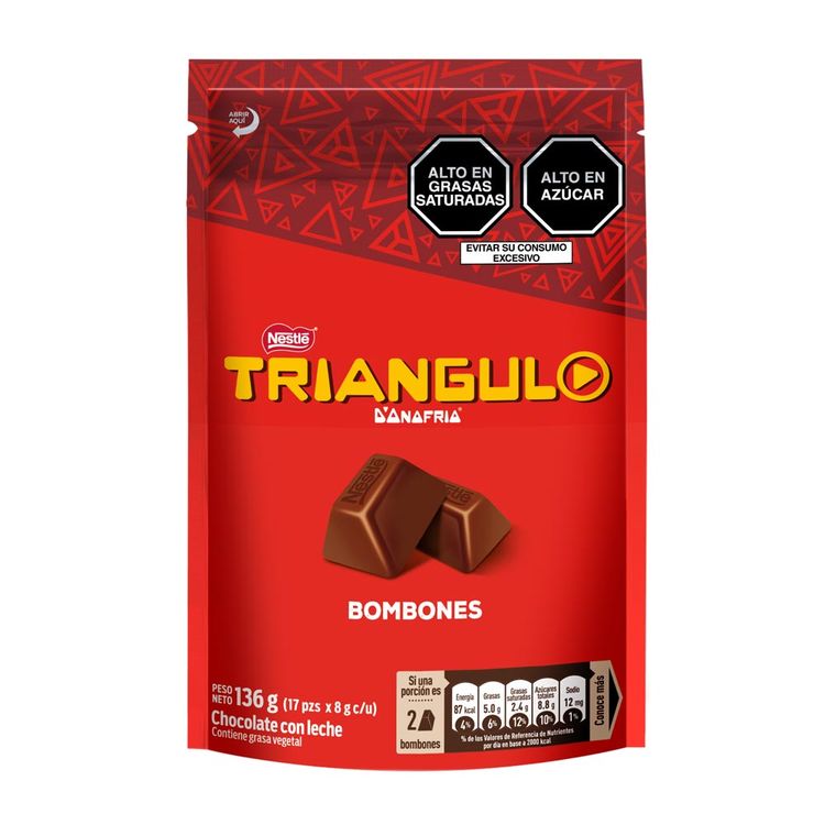 Bombones de Chocolate con Leche Triángulo 136g - Metro