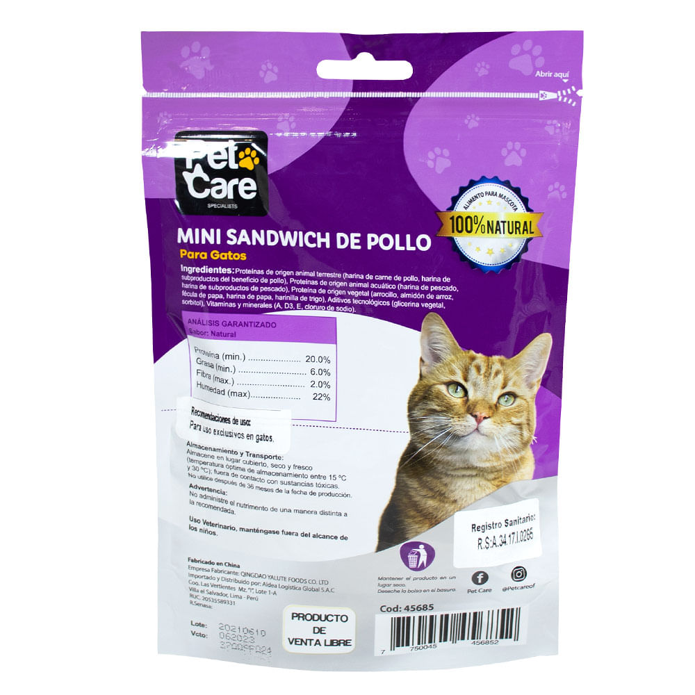 S ndwich De Pollo Pet Care Gato 80g Wong s-ndwich-de-pollo-pet-care-gato-80g-wong