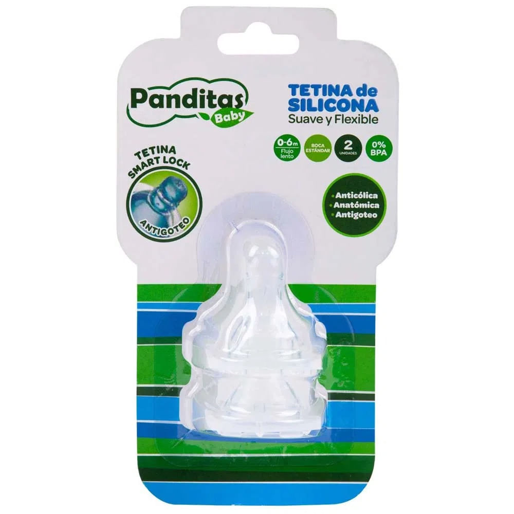 Tetinas Boca Estándar Panditas Baby Flujo Lento 2un