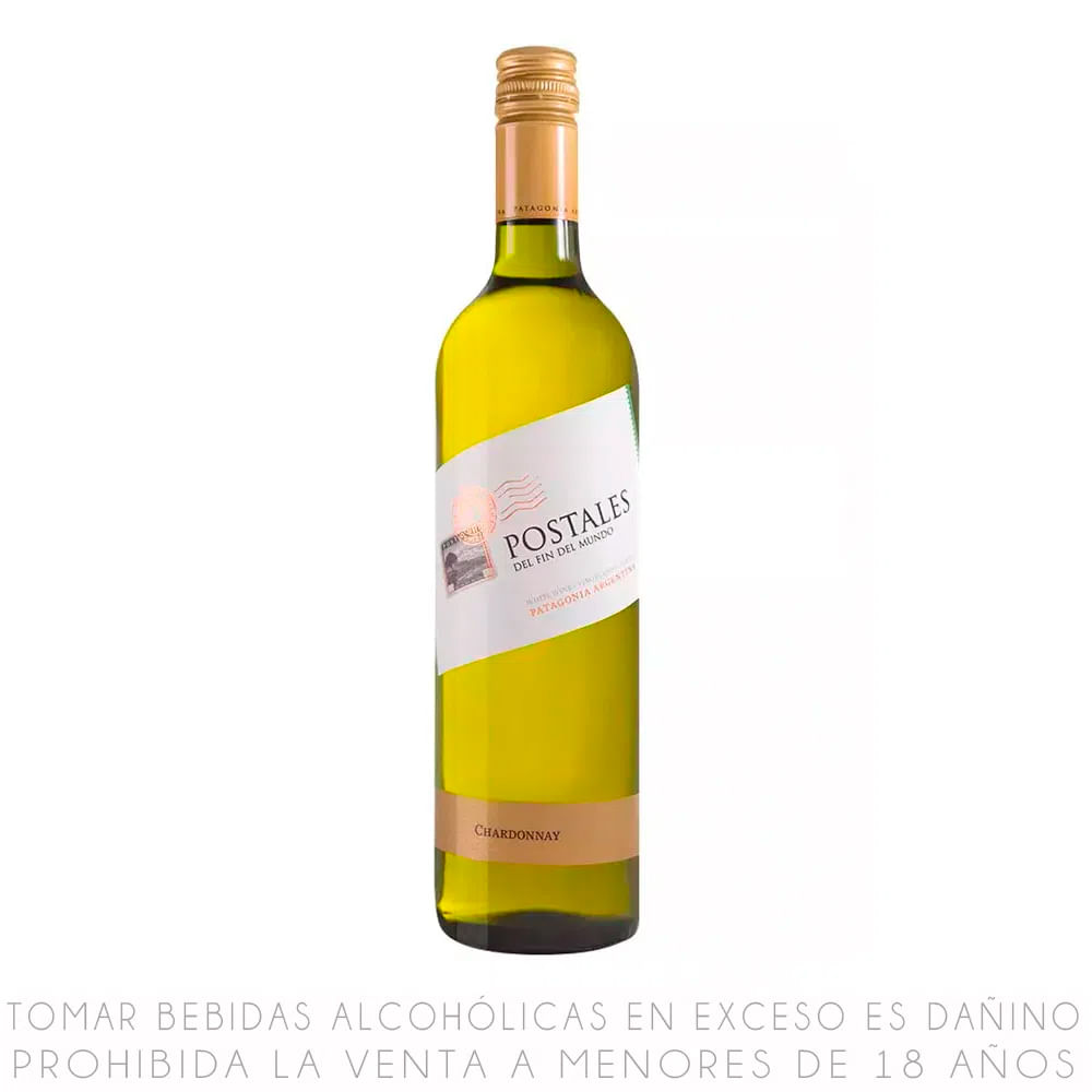 Vino Blanco Chardonnay Postales del Fin del Mundo Botella 750ml