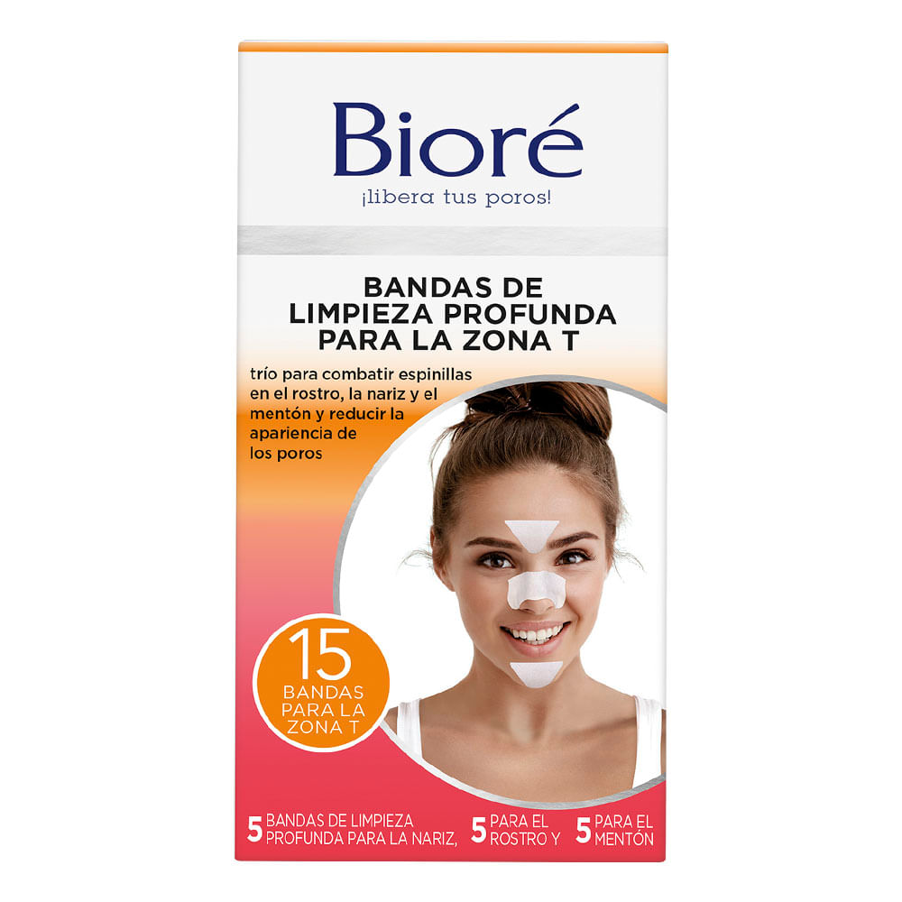 Bandas Biore Limpieza Profunda Zona T 15un