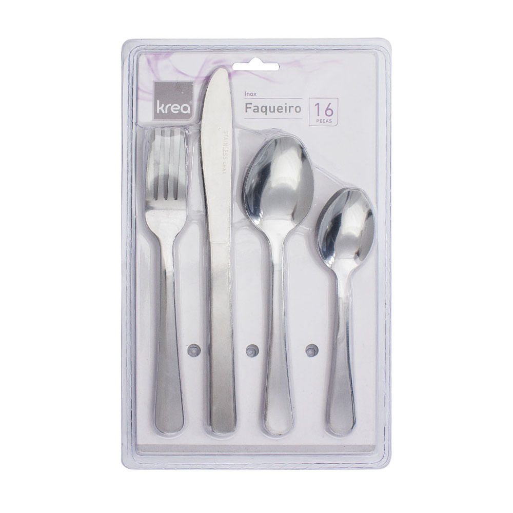Set 16 Cubiertos Krea Acero Inoxidable