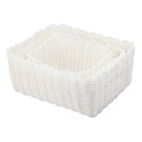 Set 3 Canastos Krea Apilable Blanco