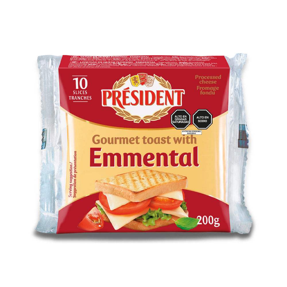 Queso Emmental President en Tajadas 200g