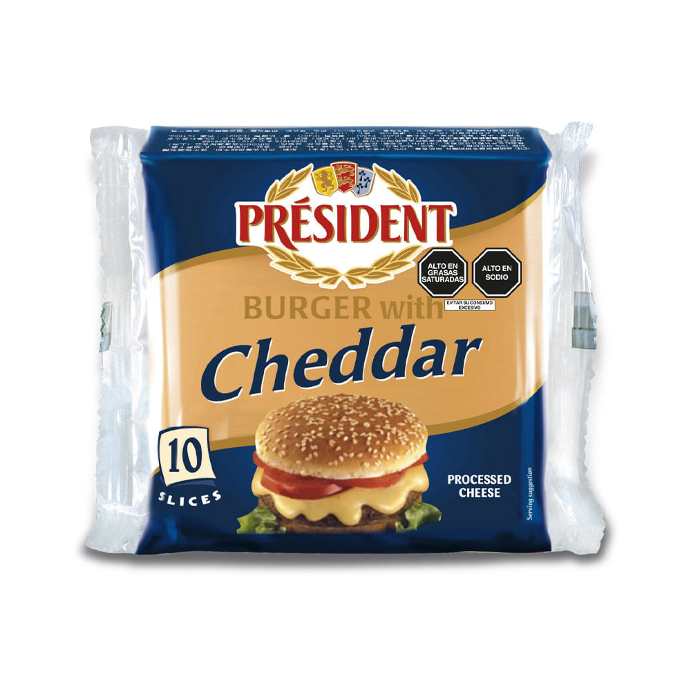 Queso para Hamburguesa President en Tajadas 200g