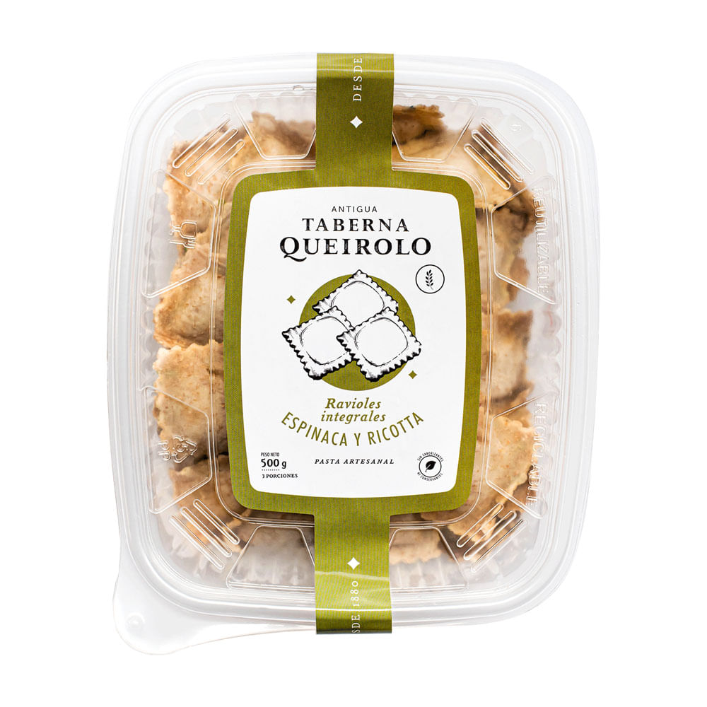 Ravioles Integrales de Espinaca y Ricotta Taberna Queirolo 500g