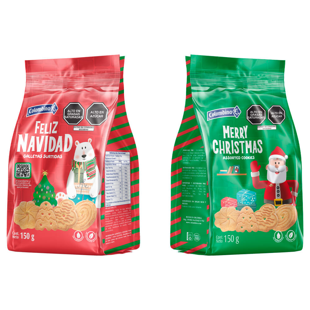Galletas Surtidas Colombina Feliz Navidad 150g Surtido Wong Galletas Surtidas Colombina Feliz Navidad 150g Surtido Wong
