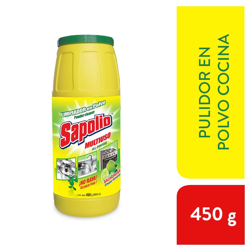 Pulidor en Polvo Sapolio Cocina Limón 450g