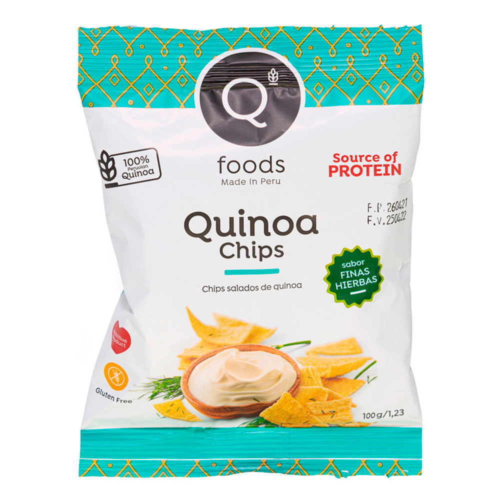 Chips Quinoa Finas Hierbas QFoods 100g