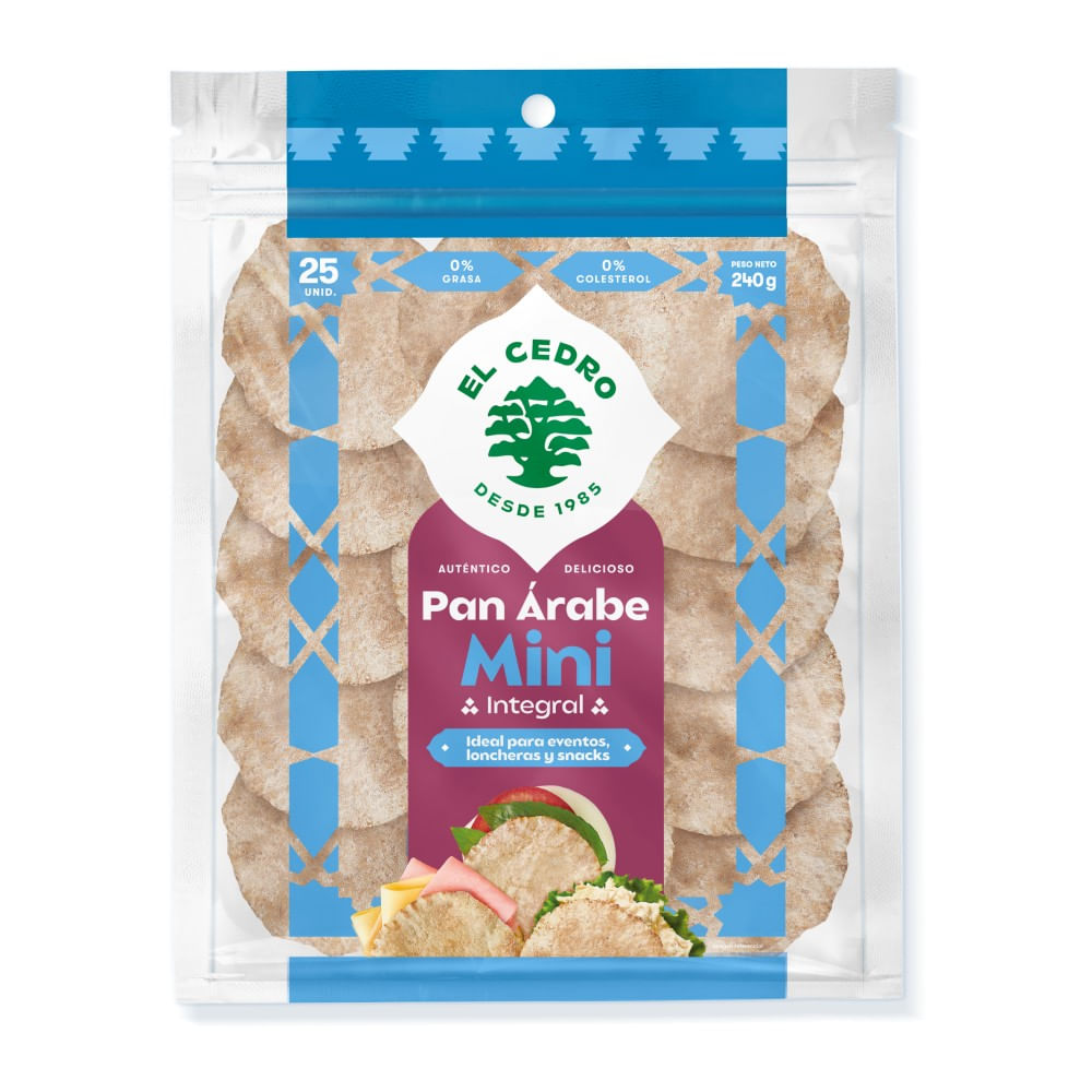 Pan Árabe Mini Integral El Cedro 25un