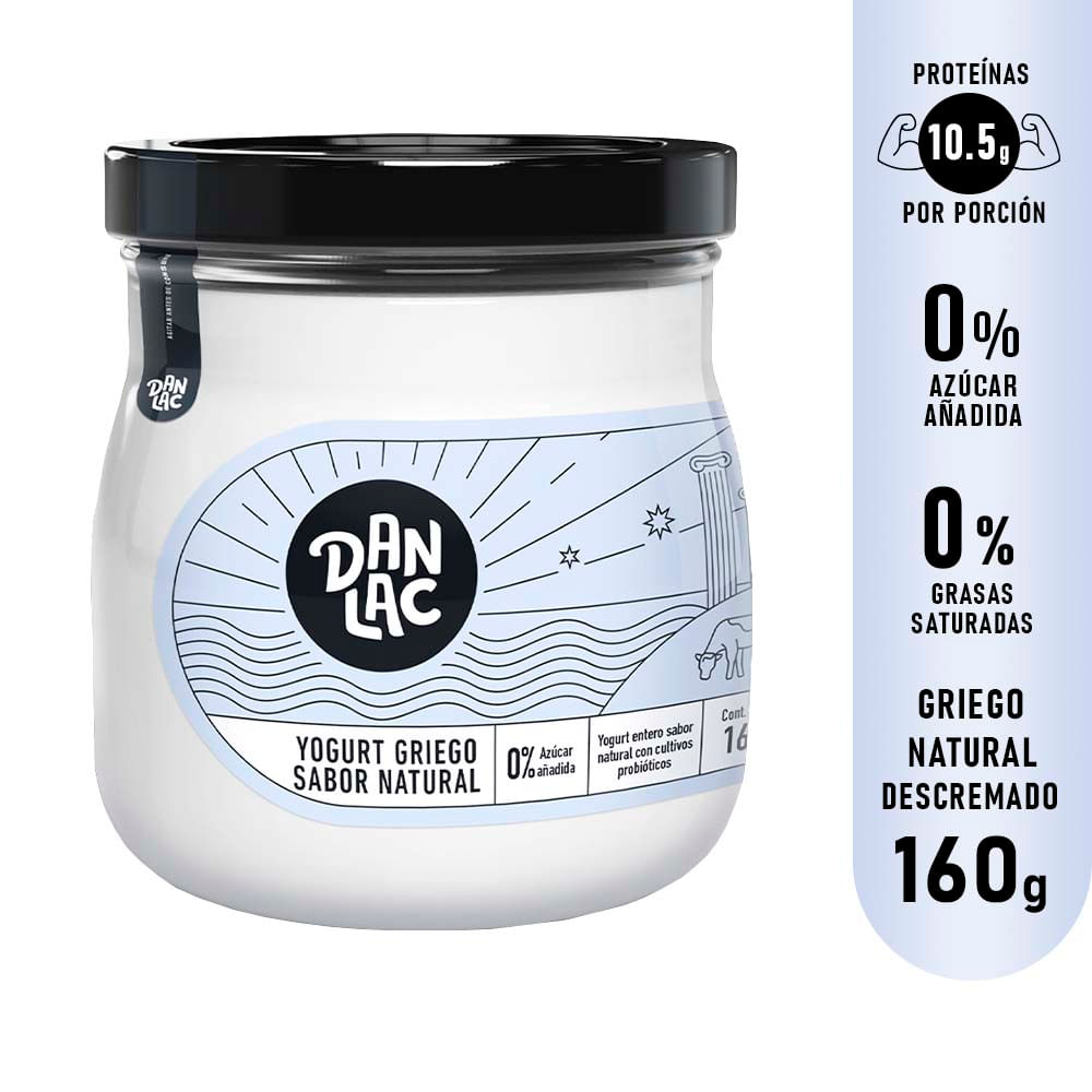 Yogurt Griego Danlac Sabor Natural Frasco 160g