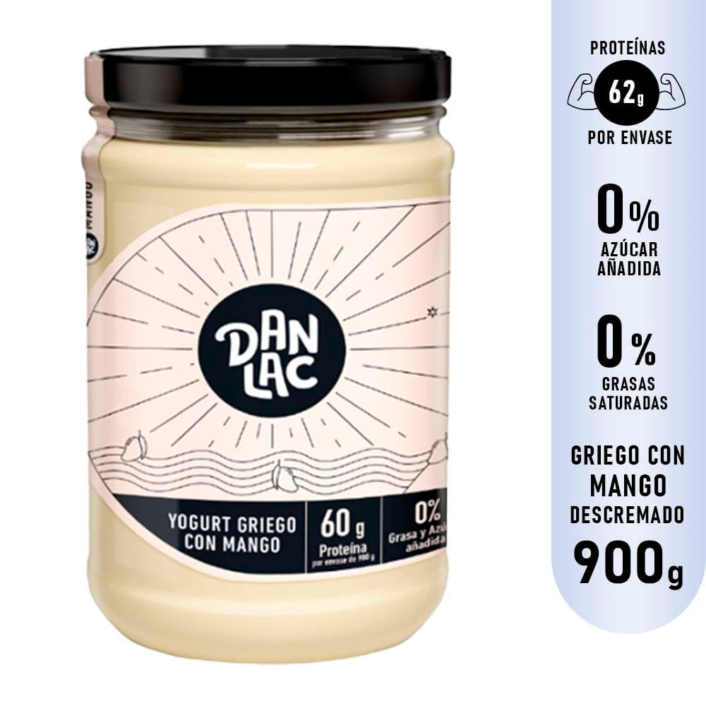 Yogurt Griego Descremado con Mango Danlac Frasco 900g