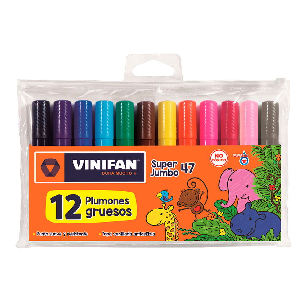 Plumón Super Jumbo Vinifan 47 Estuche 12 Colores