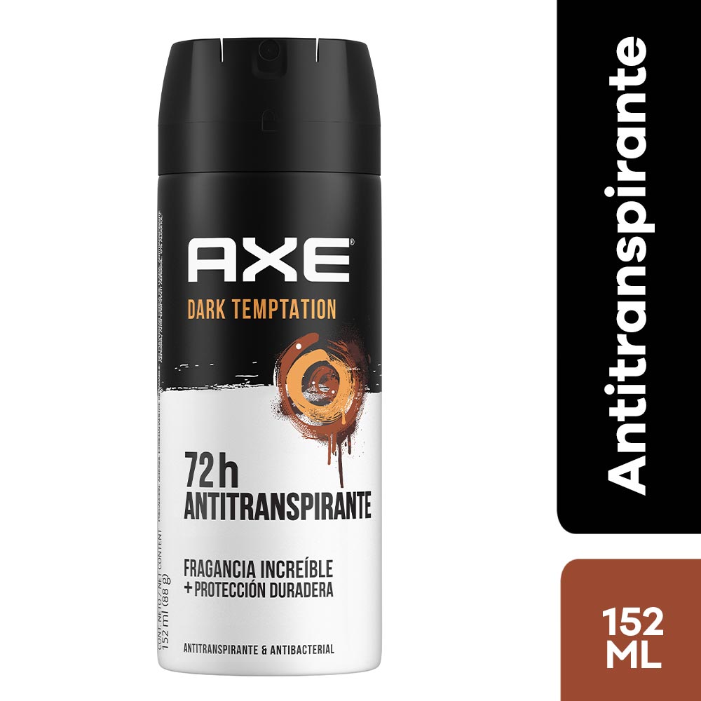 Antitranspirante Antibacterial en Aerosol Axe Dark Temptation 152ml