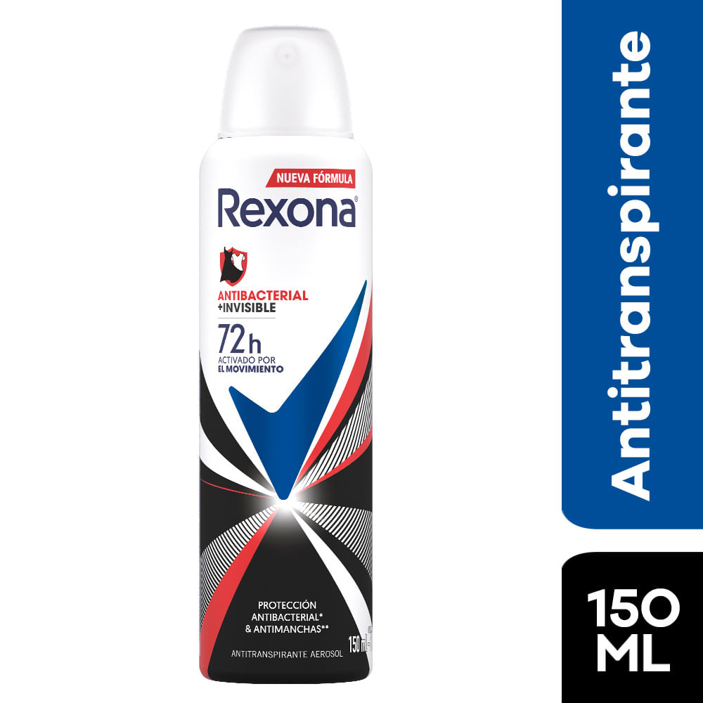 Antitranspirante en Aerosol Rexona Antibacterial + Invisible 150ml
