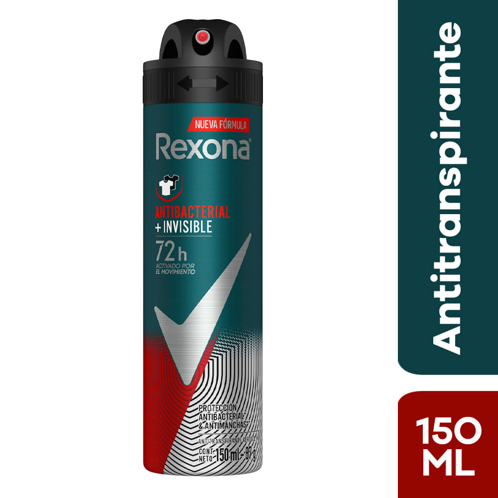 Antitranspirante en Aerosol Rexona Men Antibacterial + Invisible 150ml