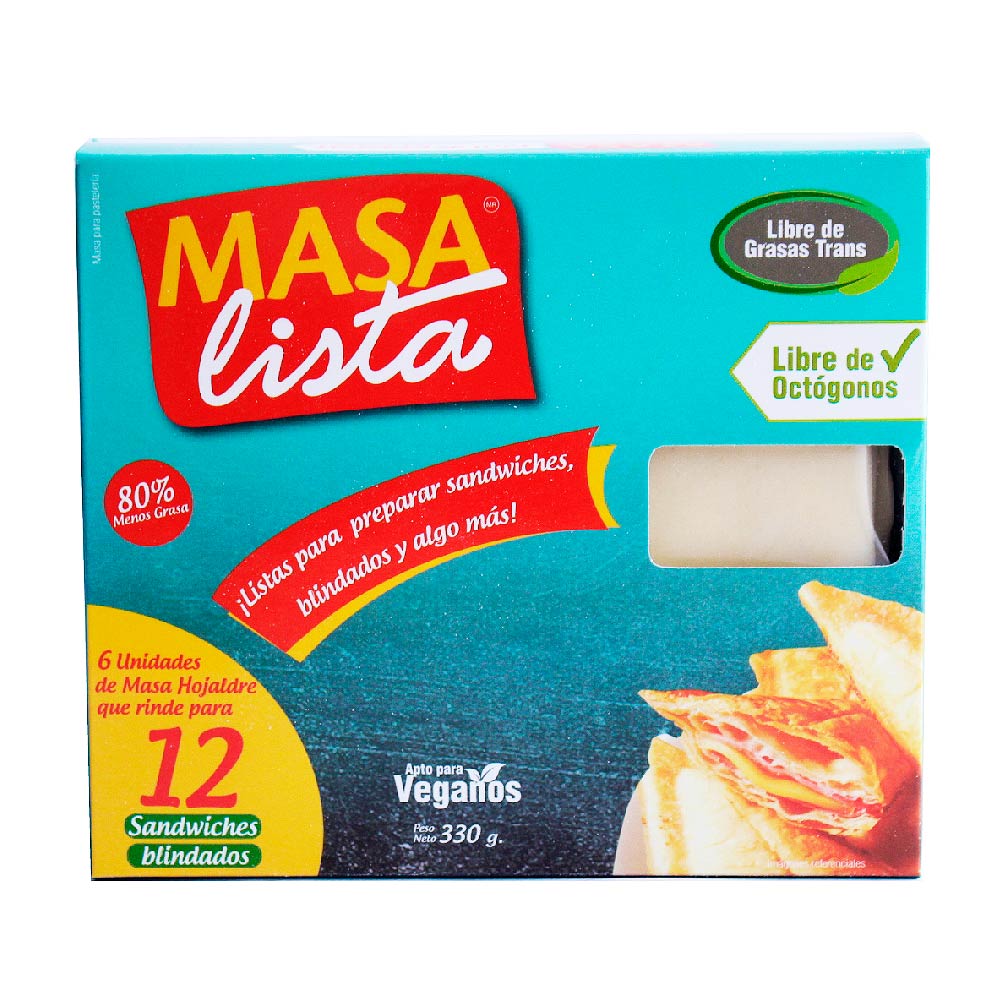 Masa Hojaldre para Sandwiches Masa Lista 12un
