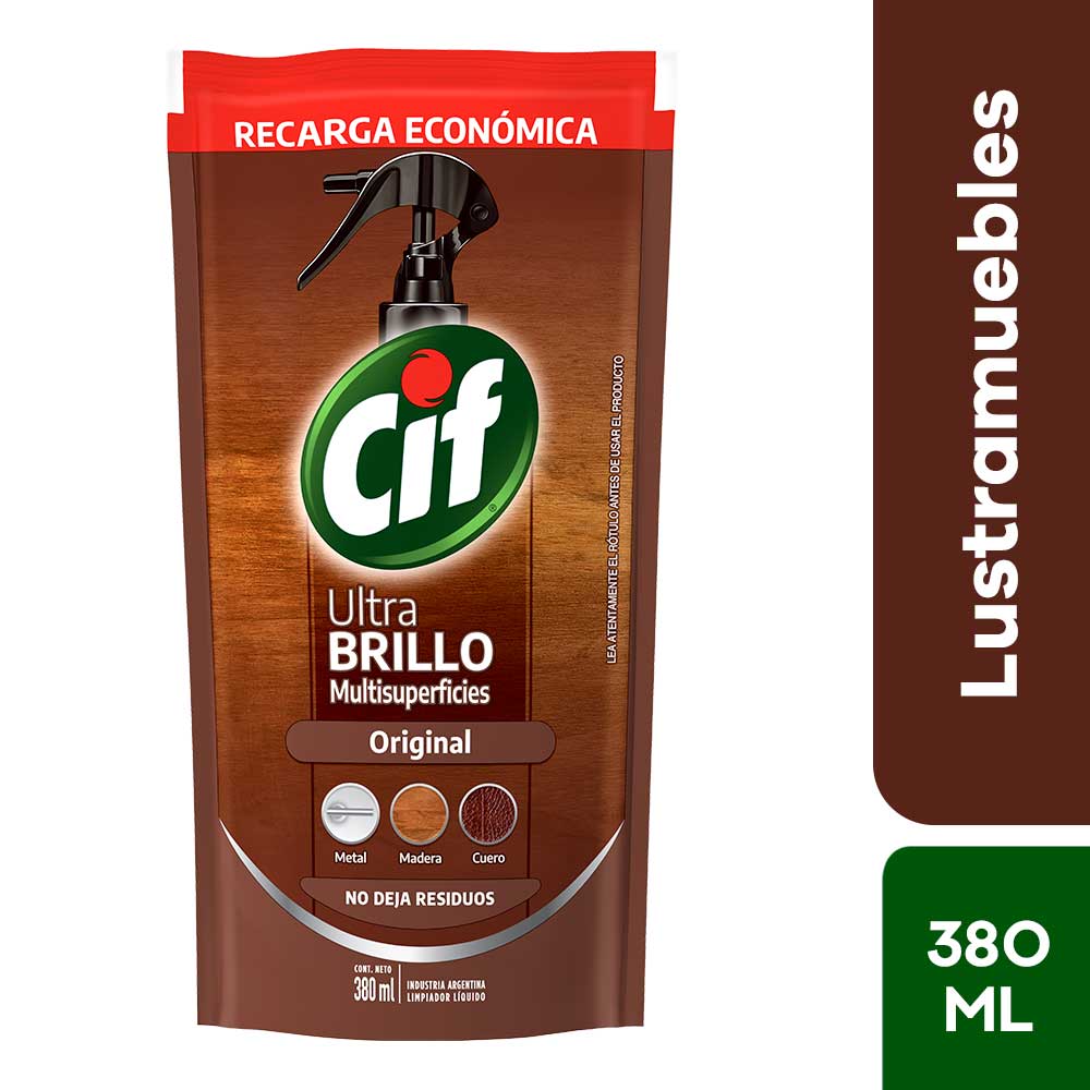 Limpiador Multiuso Madera Cif Ultra Brillo Doypack 380ml