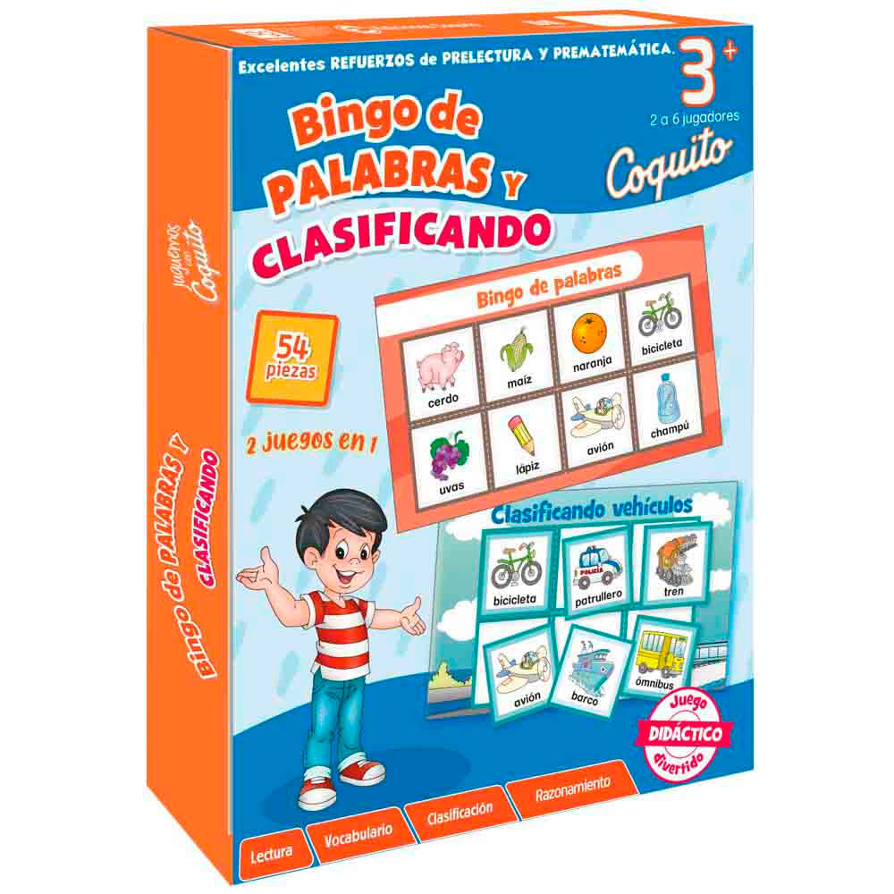 Libro Juego Didáctico Coquito Bingo de Palabras y Clasificando
