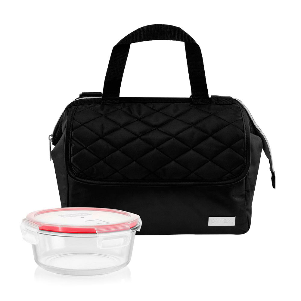 Lonchera Pyrex Ejecutiva Negra con Refractario