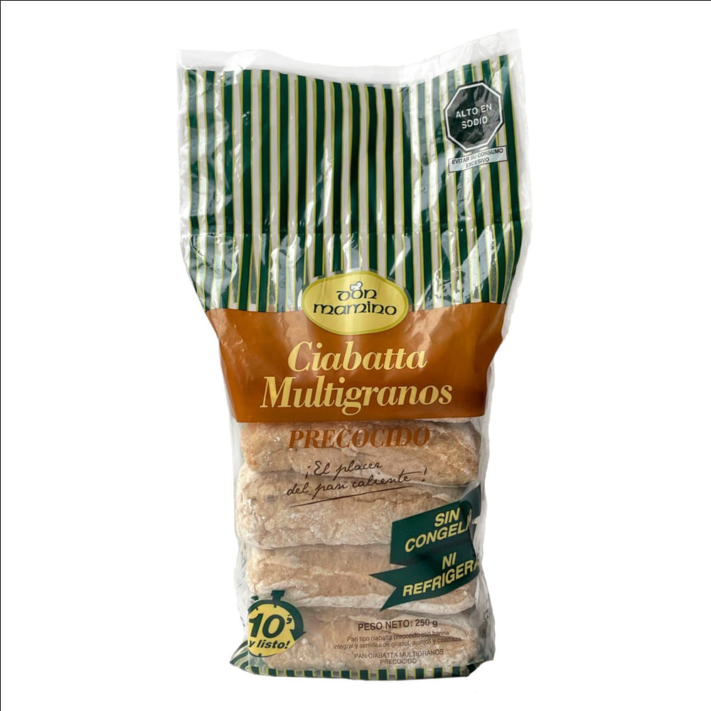 Pan Precocido Ciabatta Multigranos Don Mamino 250g