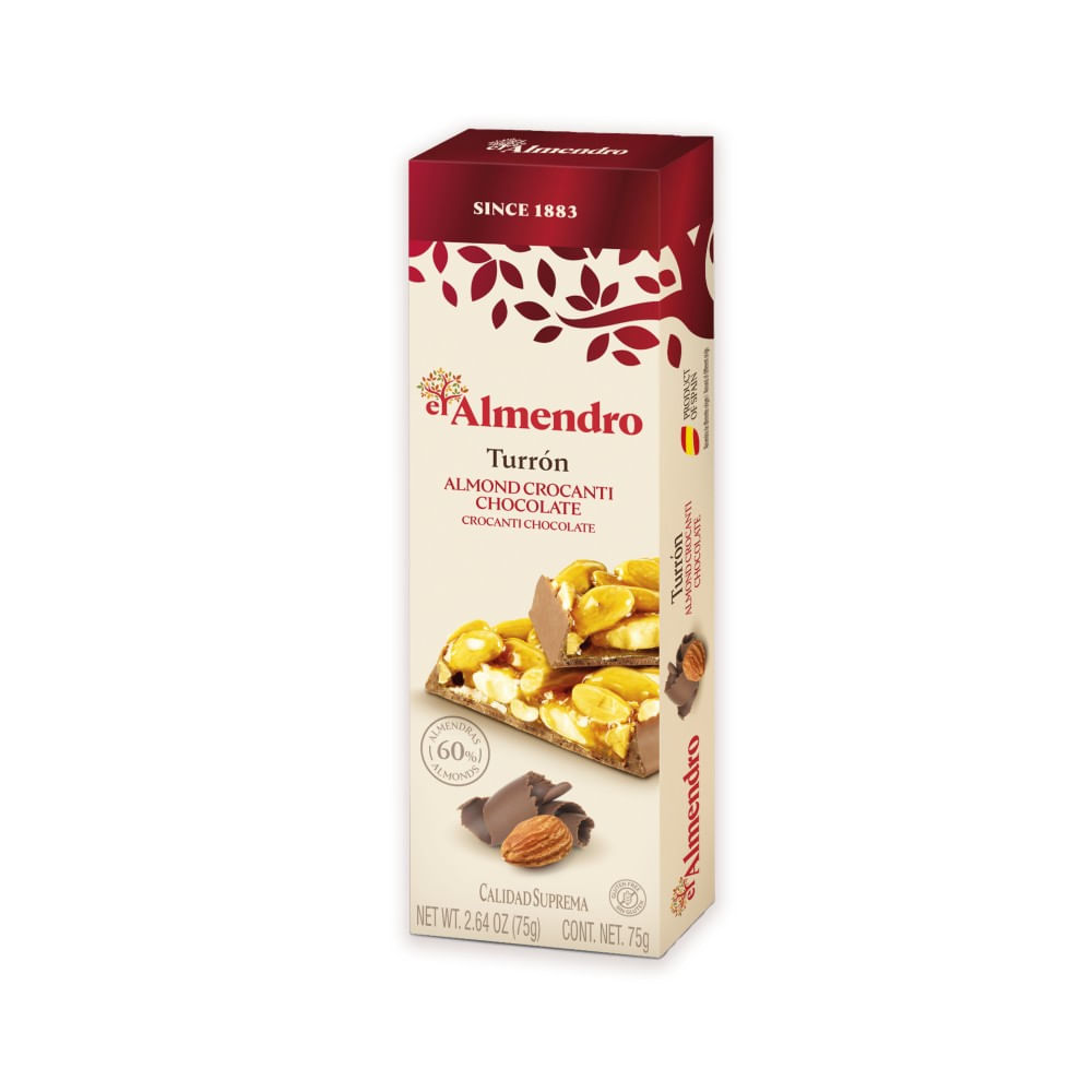 Turrón Crocante Chocolate El Almendro Caja 75 g