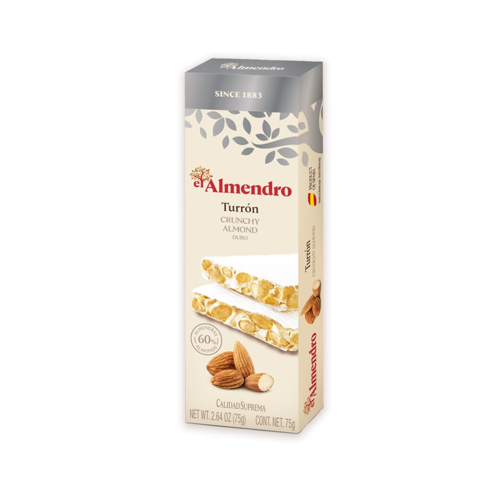 Turron Duro Crunchy Almond El Almendro Caja 75 g - TURRON ALMOND 75