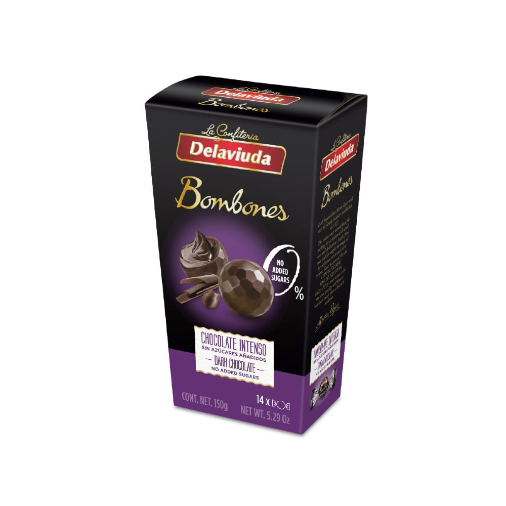 Bombones de Chocolate Negro Sin Azúcares Añadidos Caja 150 g