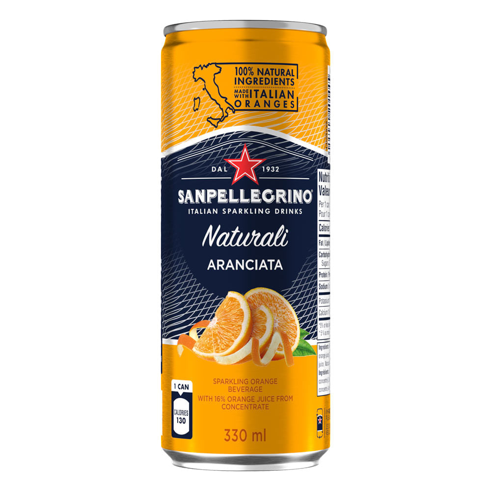 Agua Carbonatada Sanpellegrino Aranciata Lata 330ml