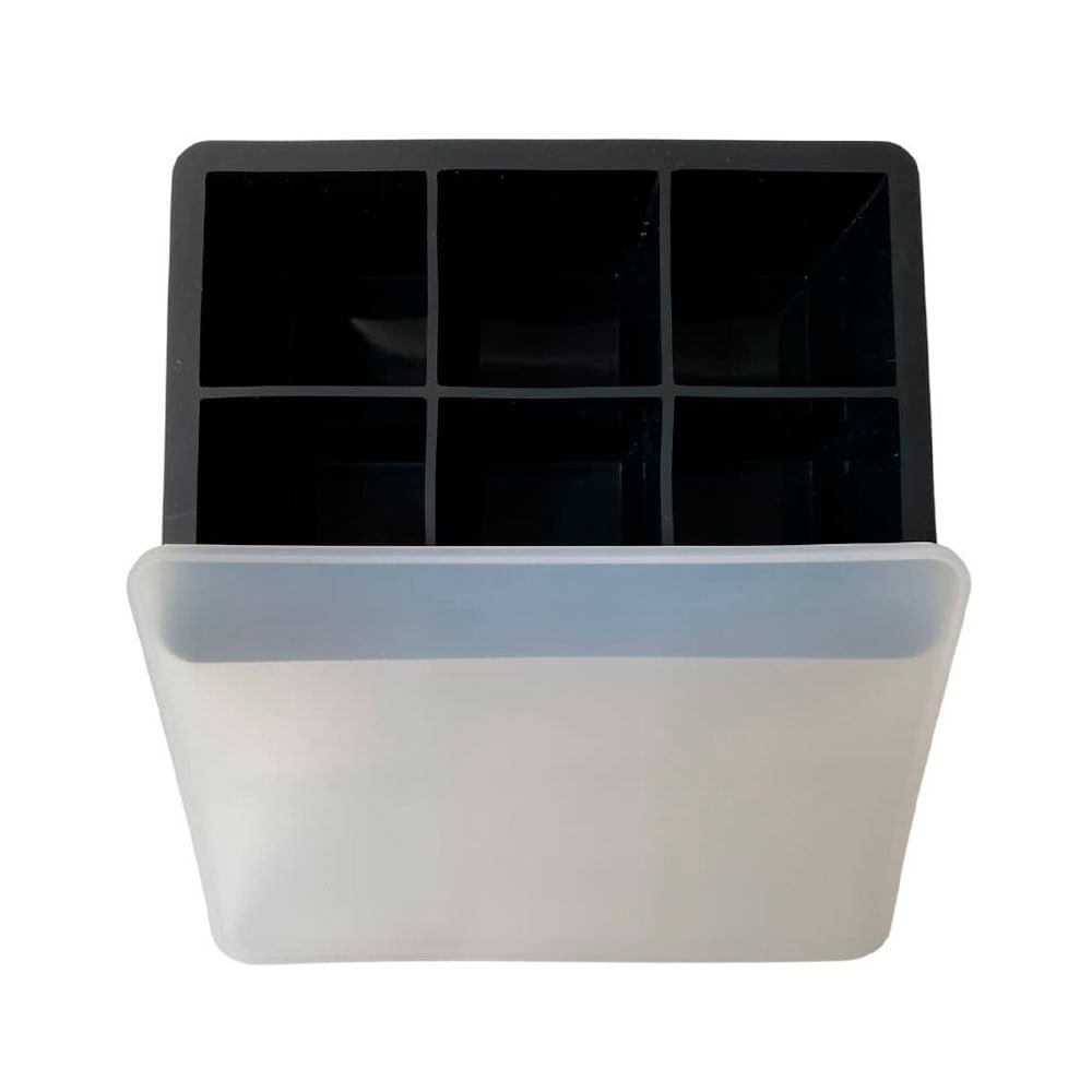 Cubeta de Hielo Silicona 6 Cavidades Kioxx Negra