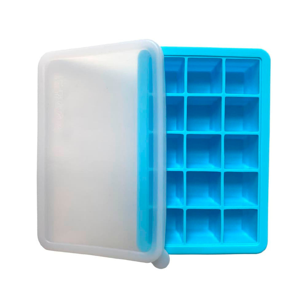 Cubeta de Hielo Silicona 15 Cavidades Kioxx Celeste