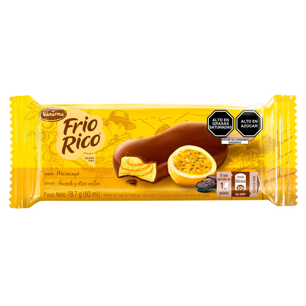 Paleta de Helado Frio Rico Maracuyá 93ml