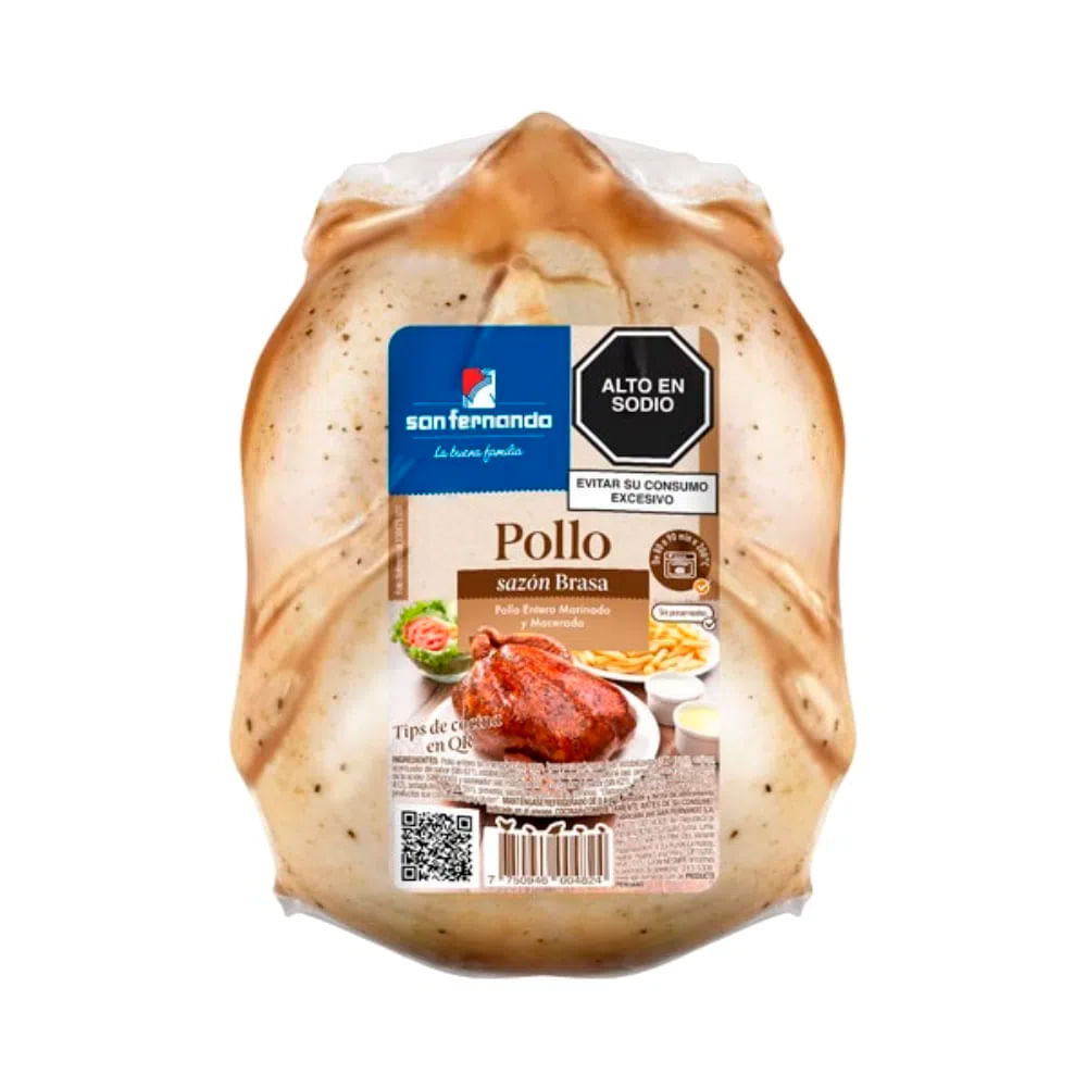 Pollo Entero Marinado Sazón Brasa San Fernando 1.4kg