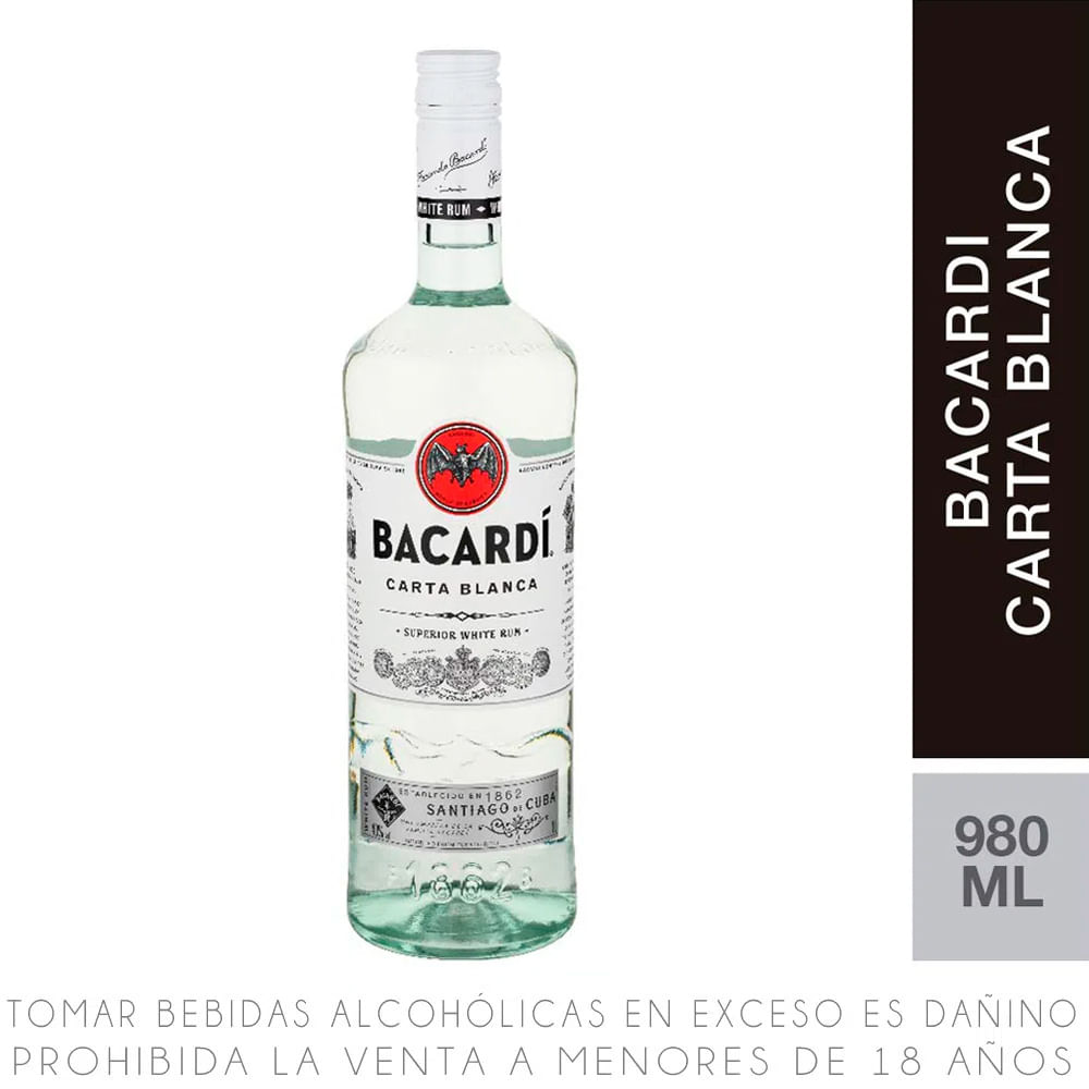 Ron Blanco Bacardí Carta Blanca Botella 980ml