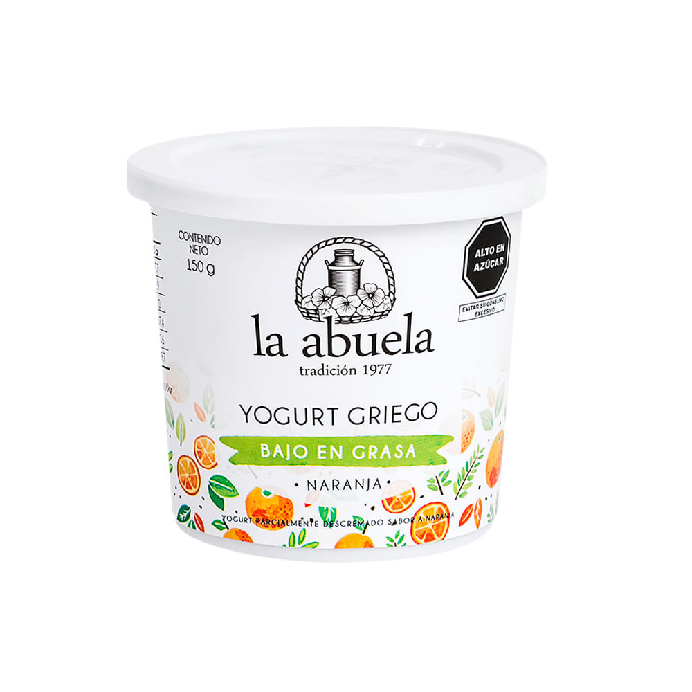 Yogurt Griego La Abuela Naranja Bajo en Grasa 150g