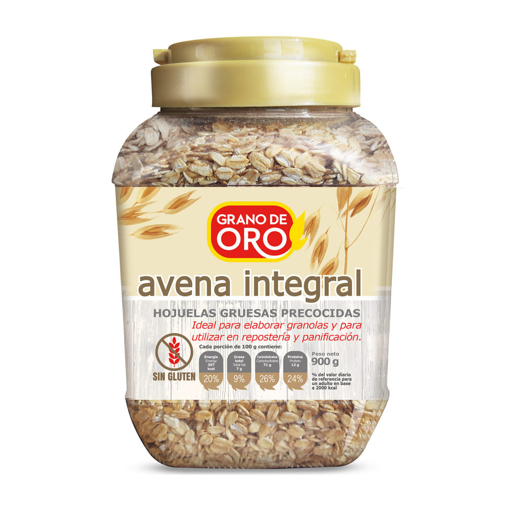Avena Integral en Hojuelas Grano de Oro 900g