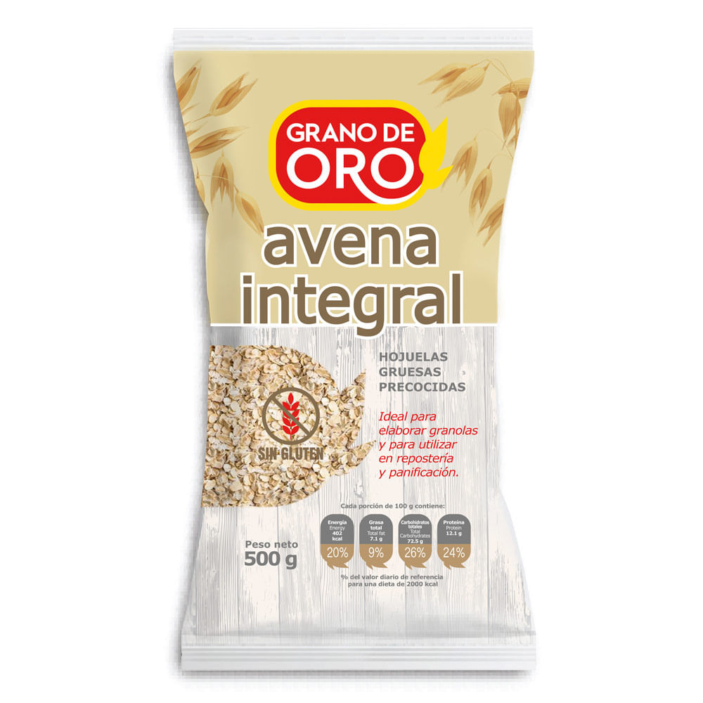 Avena Integral en Hojuelas Grano de Oro 500g