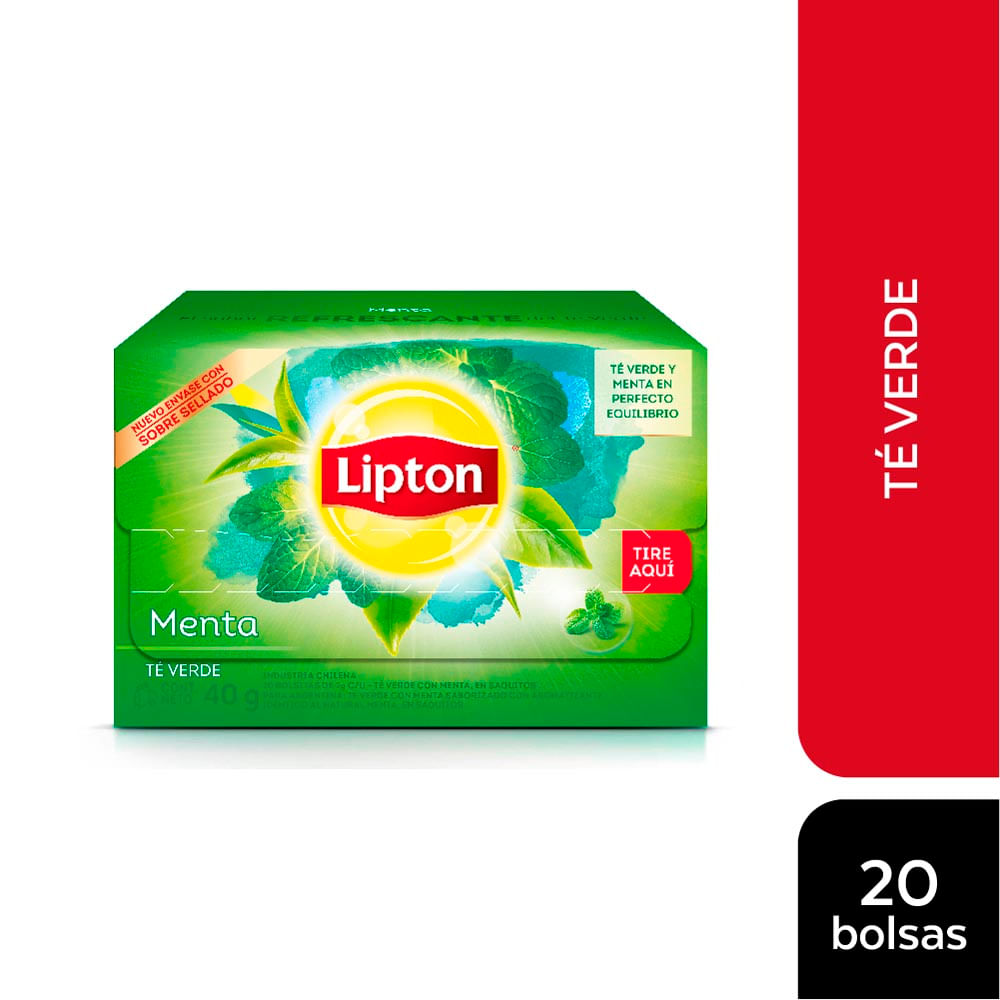 Té Verde Sabor a Menta Lipton 20un